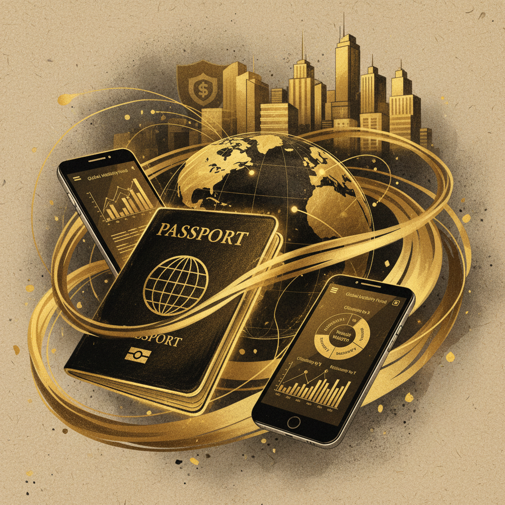 Golden visa document with investment portfolio representing residency programs